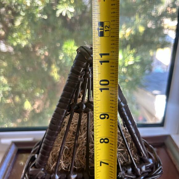 Vintage Wicker Birdhouse with Moss Fill – Hinged Opening – 11” Tall - Picture 13 of 15